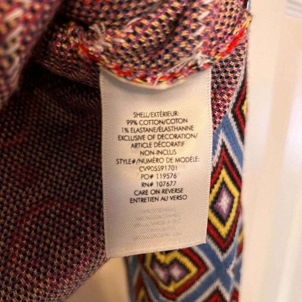 Alice + Olivia Yellow Trim Multicolor Embroidered Knit Cardigan - Picture 7 of 8